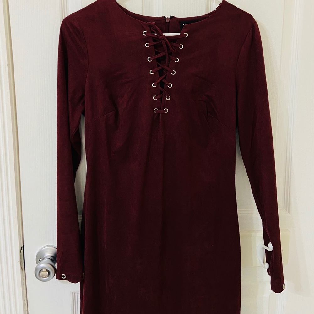 Venus burgundy velvet dress